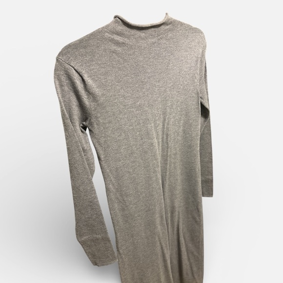 Mango Perkins Long Sleeve knit dress in large heather grey - Picture 6 of 8